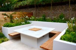 Bianco Sardo Granite Bbq Fire Pit Table Top London 3