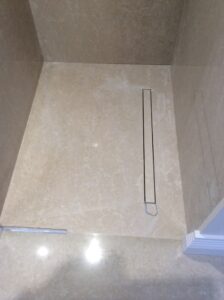 Botticino Marble Floor And Wall Cladding Shower Bathroom London 2