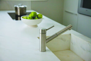 Calacatta Crema Marble Kitchen Worktop With Integrated Matching Sink London