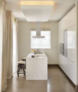 Calacatta Crema Marble Kitchen Worktop With Waterfall Matching Sink London 3