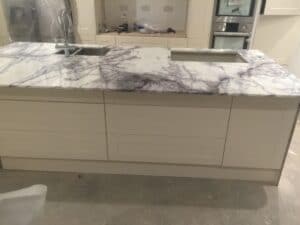 Lilac Marble Kitchen Island Undermount Sinks London