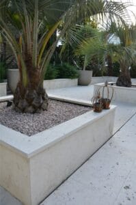 Moroccan Cream Fossil Marble Outdoor Seating Area Retaining Wall Coping Stones 2